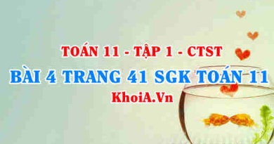 Bài 4 trang 41 SGK Toán 11 Tập 1 Chân trời sáng tạo